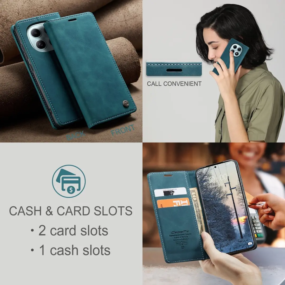 Caseme 013 Book Case Hoesje - Xiaomi Redmi Note 15/Poco M8 - Blauw