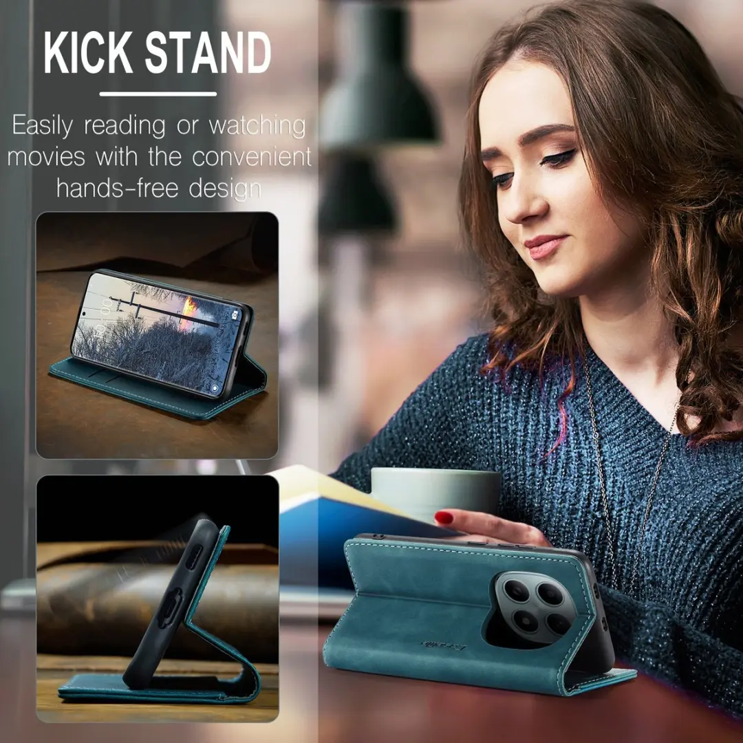 Caseme 013 Book Case Hoesje - Xiaomi Redmi Note 15/Poco M8 - Blauw - afbeelding 6 van 6