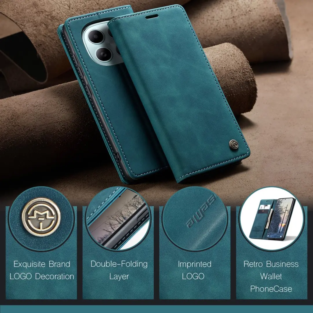 Caseme 013 Book Case Hoesje - Xiaomi Redmi Note 15/Poco M8 - Blauw