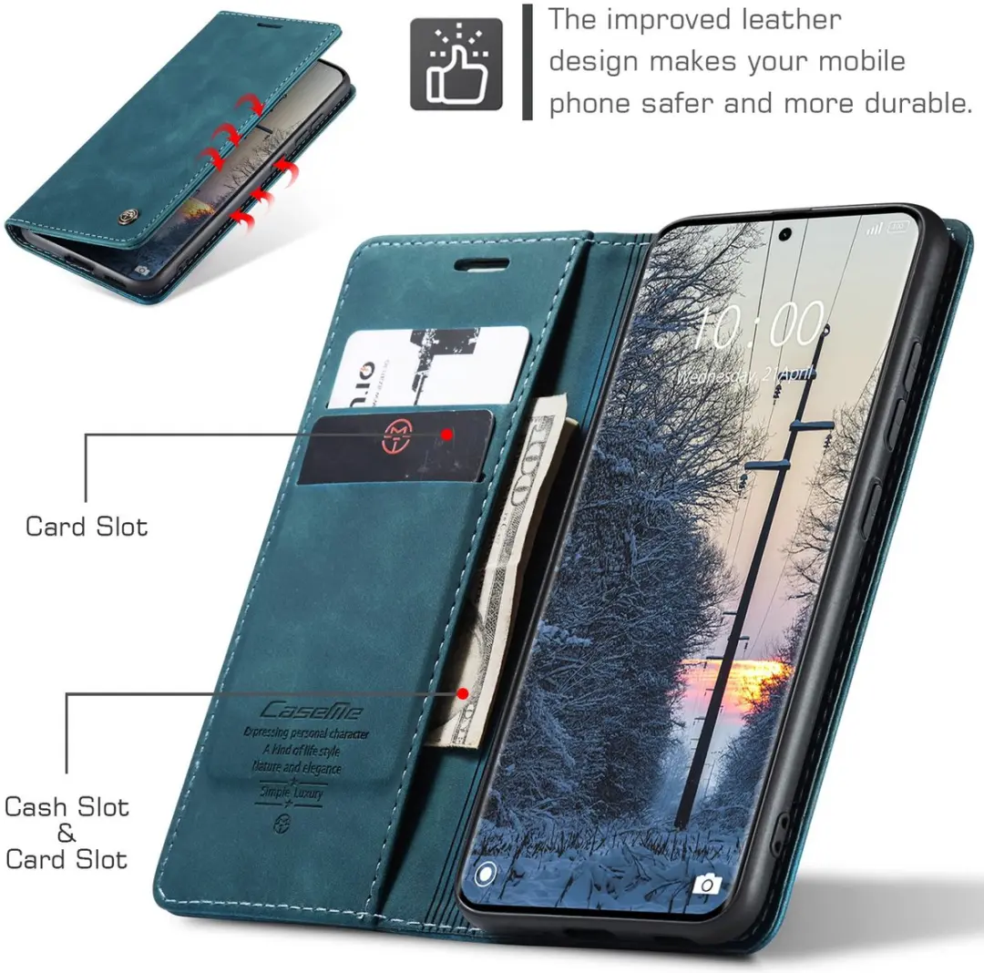 Caseme 013 Book Case Hoesje - Xiaomi Redmi Note 15/Poco M8 - Blauw