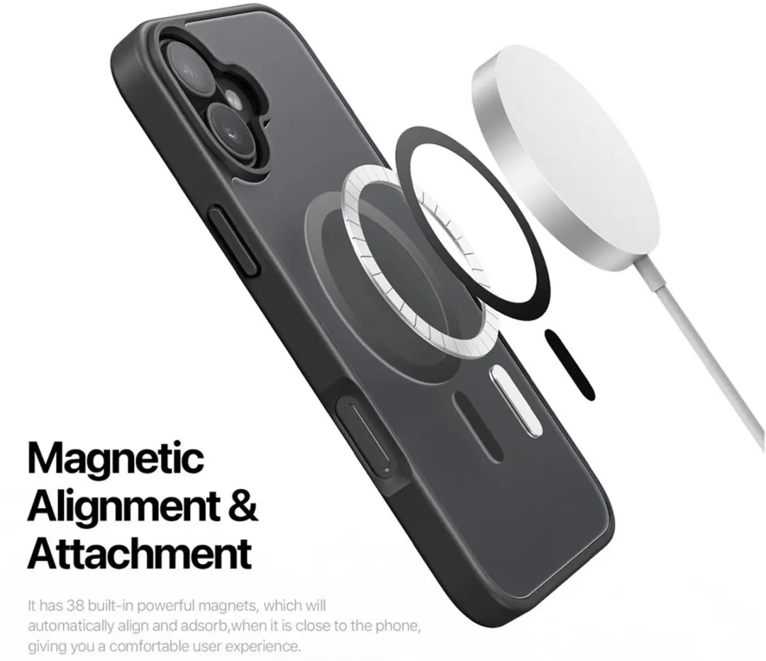 Dux Ducis Yind Series Hoesje iPhone 17 - Mat Transparant - Zwart - MagSafe