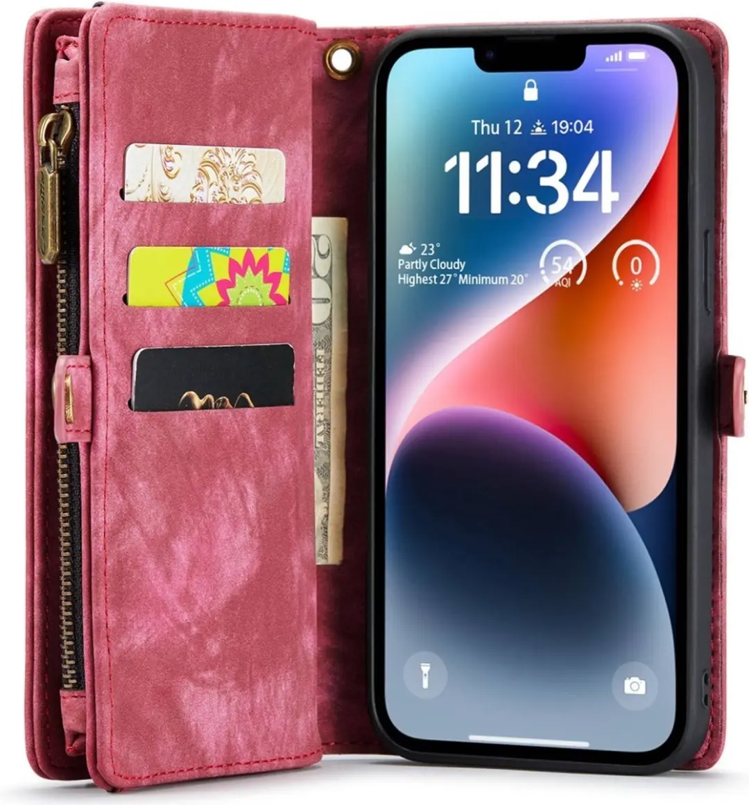 Caseme 008 iPhone 14 Hoesje - Book Case & Portemonnee - 8 Pasjes - Pink - afbeelding 6 van 6