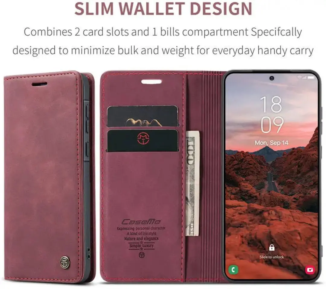Caseme 013 Hoesje Samsung Galaxy A37 - Book Case Rood