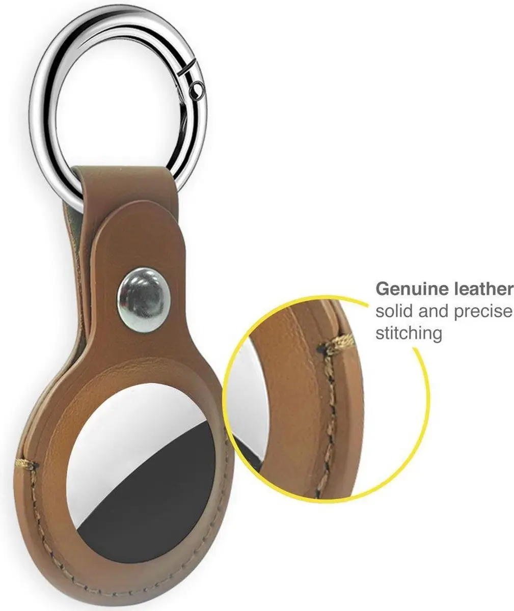 Hoco Premium Lederen Hanger voor Apple AirTag - Bruin