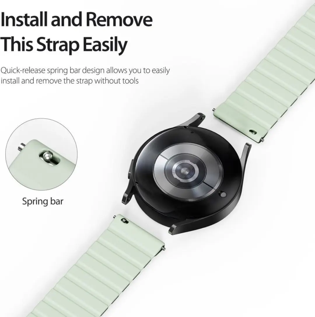 Dux Ducis Magnetische Band Samsung Galaxy Watch 6/5 - 20mm - Groen - afbeelding 6 van 6