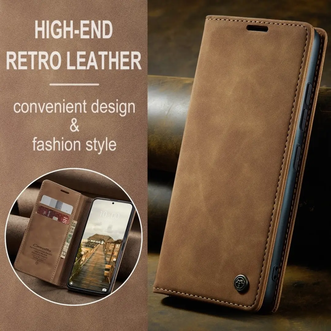 Caseme 013 Book Case Hoesje - Xiaomi 14T Pro - Bruin - afbeelding 6 van 6