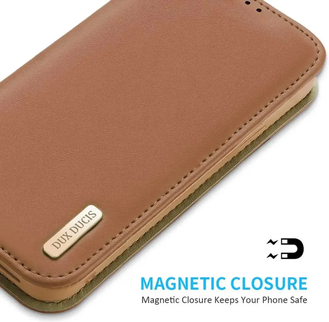 Dux Ducis Hivo Series iPhone 15 Plus Hoesje - 3 Pasjes - Bruin