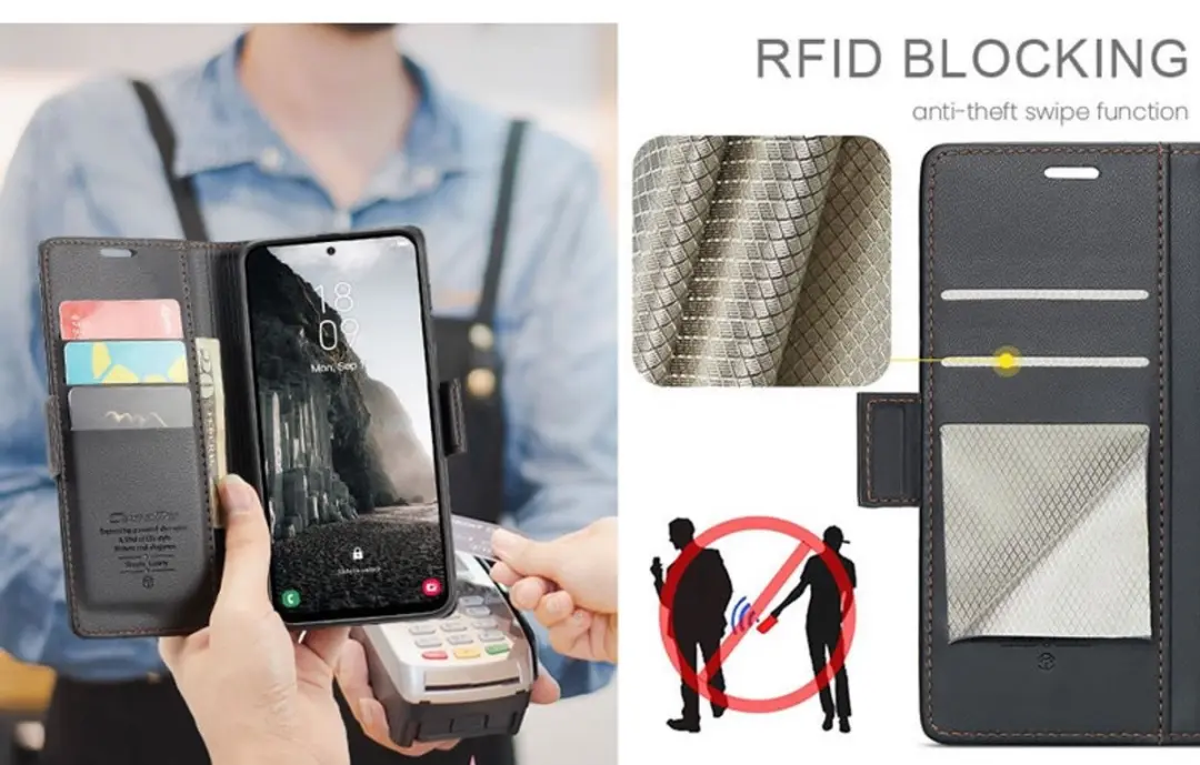 Caseme Wallet Case Galaxy A36 5G - RFID & Magneetsluiting - Zwart