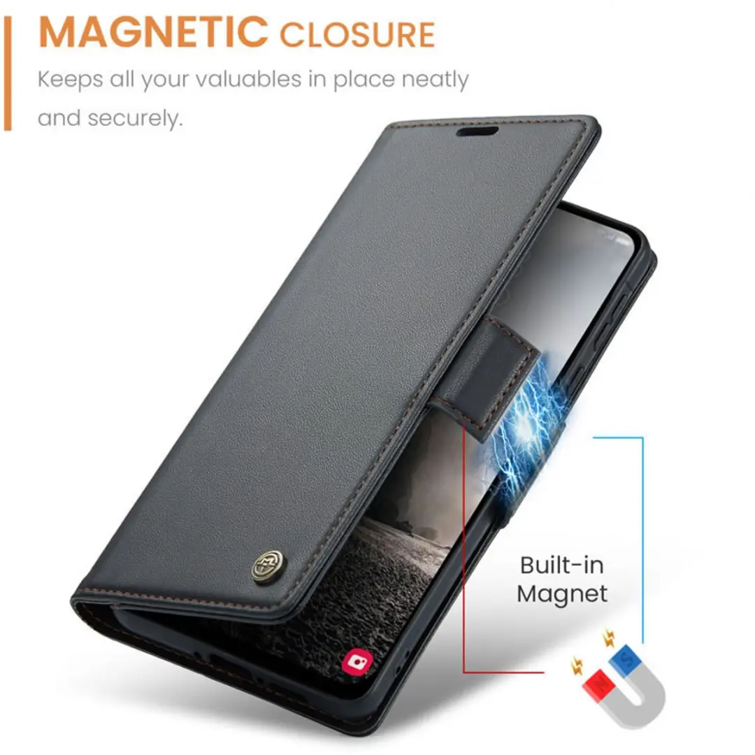 Caseme Wallet Case Galaxy A36 5G - RFID & Magneetsluiting - Zwart