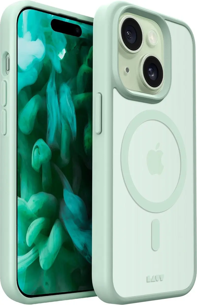 Laut HUEX PROTECT Hoesje iPhone 15 - Groen - MagSafe