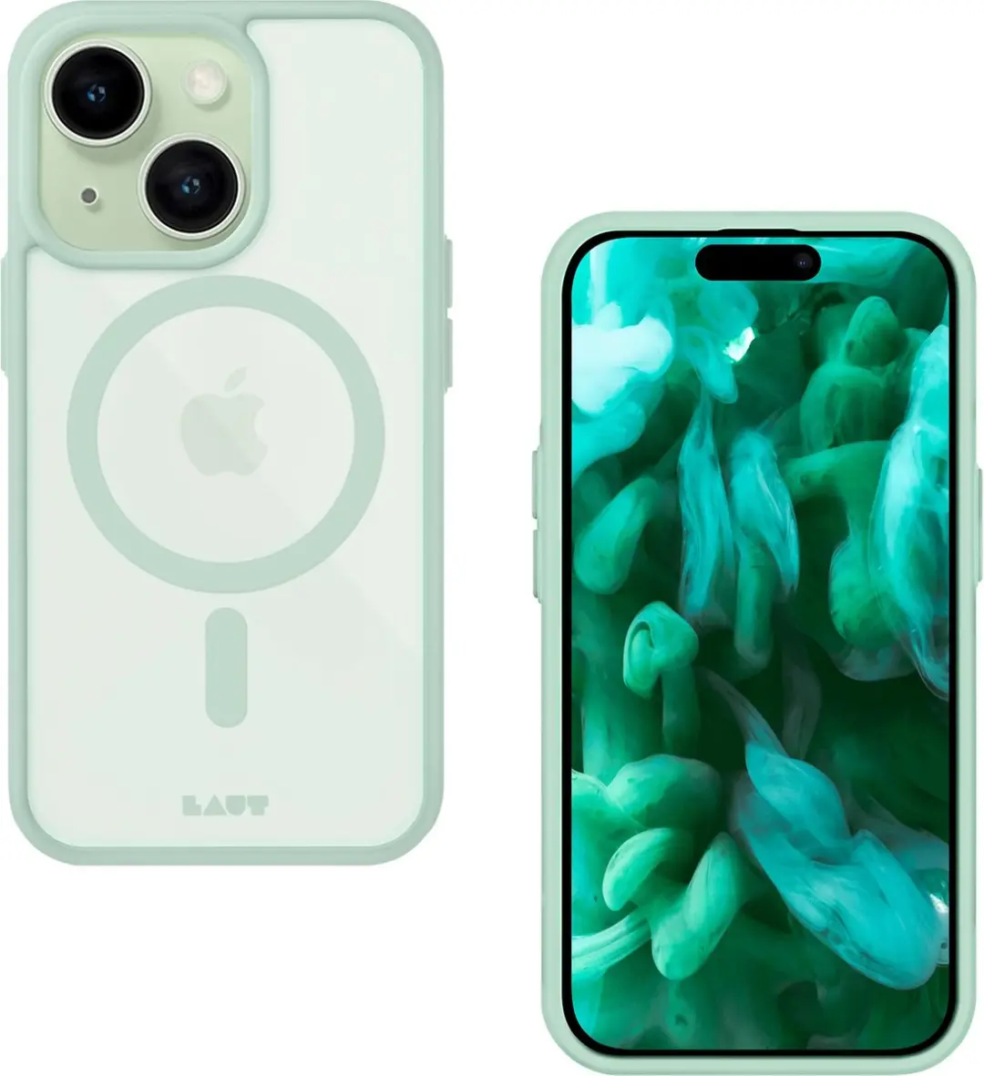 Laut HUEX PROTECT Hoesje iPhone 15 - Groen - MagSafe