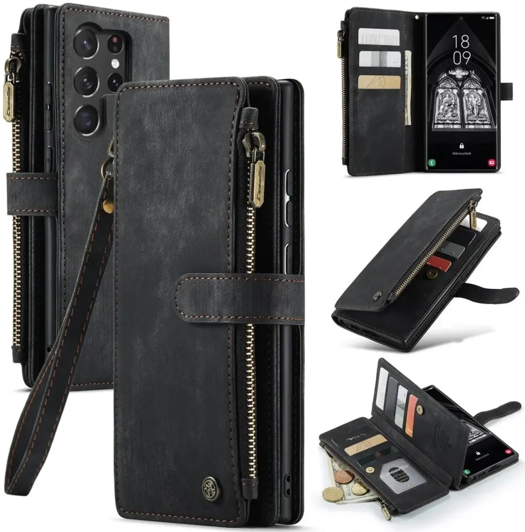 Caseme C30 Hoesje Samsung Galaxy S23 Ultra - Zwart