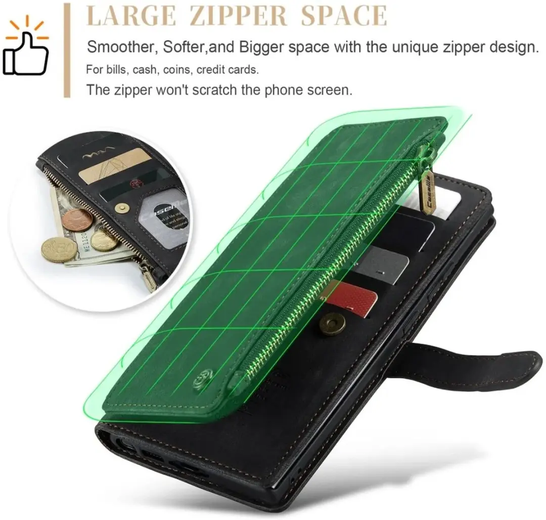 Caseme C30 Hoesje Samsung Galaxy S23 Ultra - Zwart
