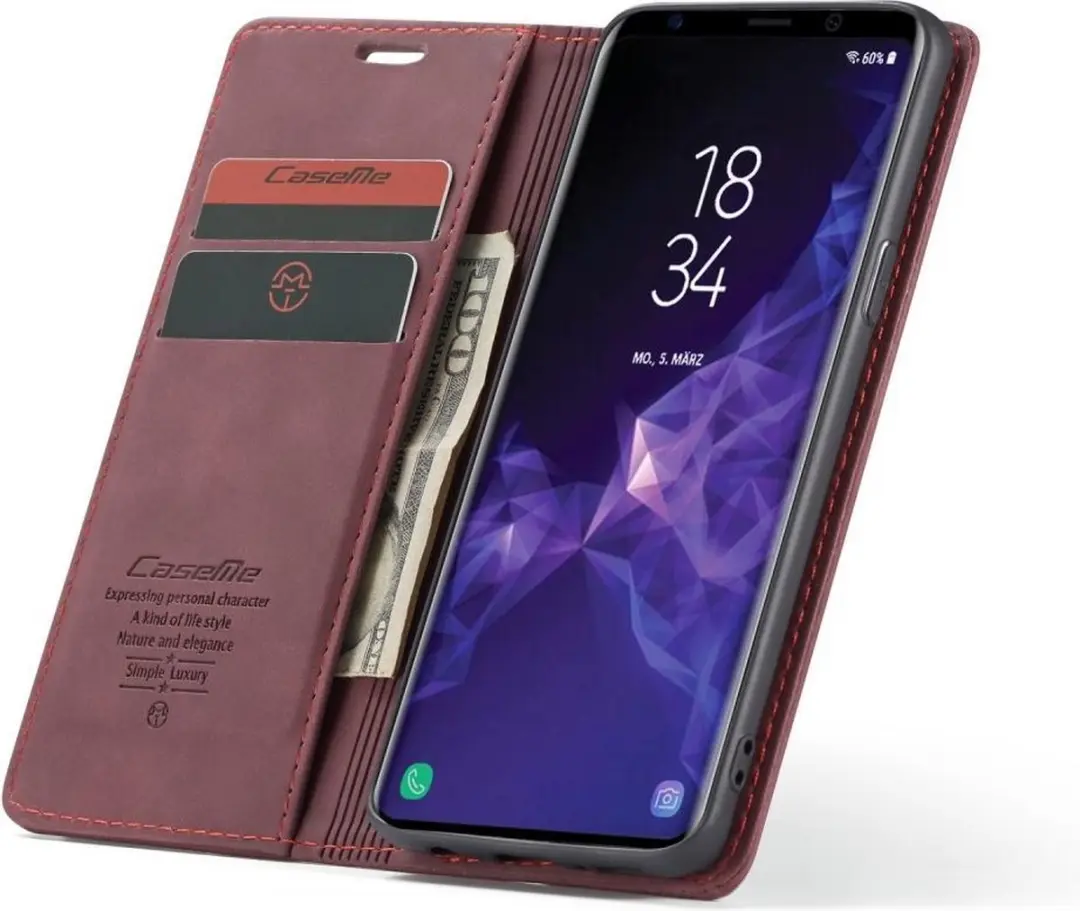 CaseMe Book Case Samsung Galaxy S9 - Bordeaux