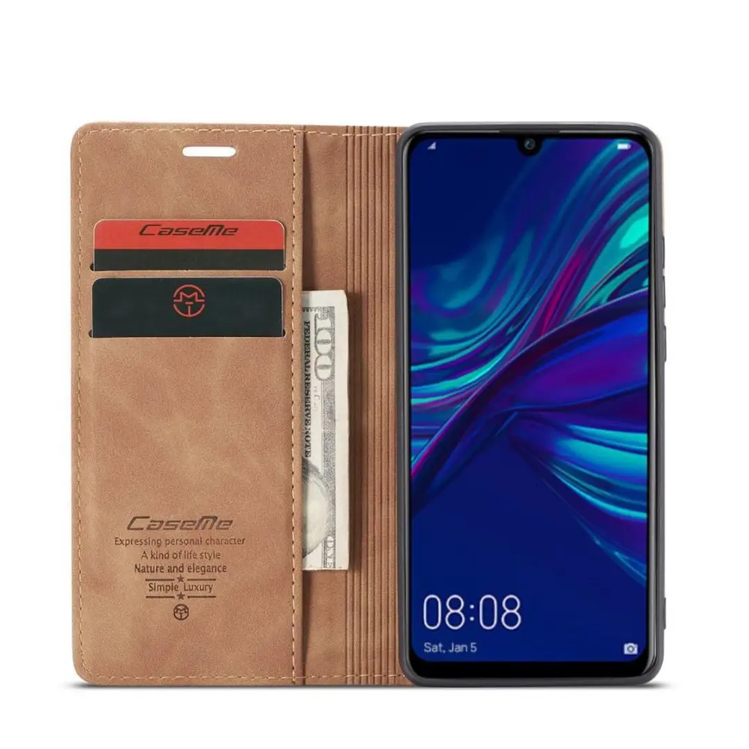 Caseme Book Case Hoesje - Huawei P Smart (2019) - 2 Pasjes - Bruin