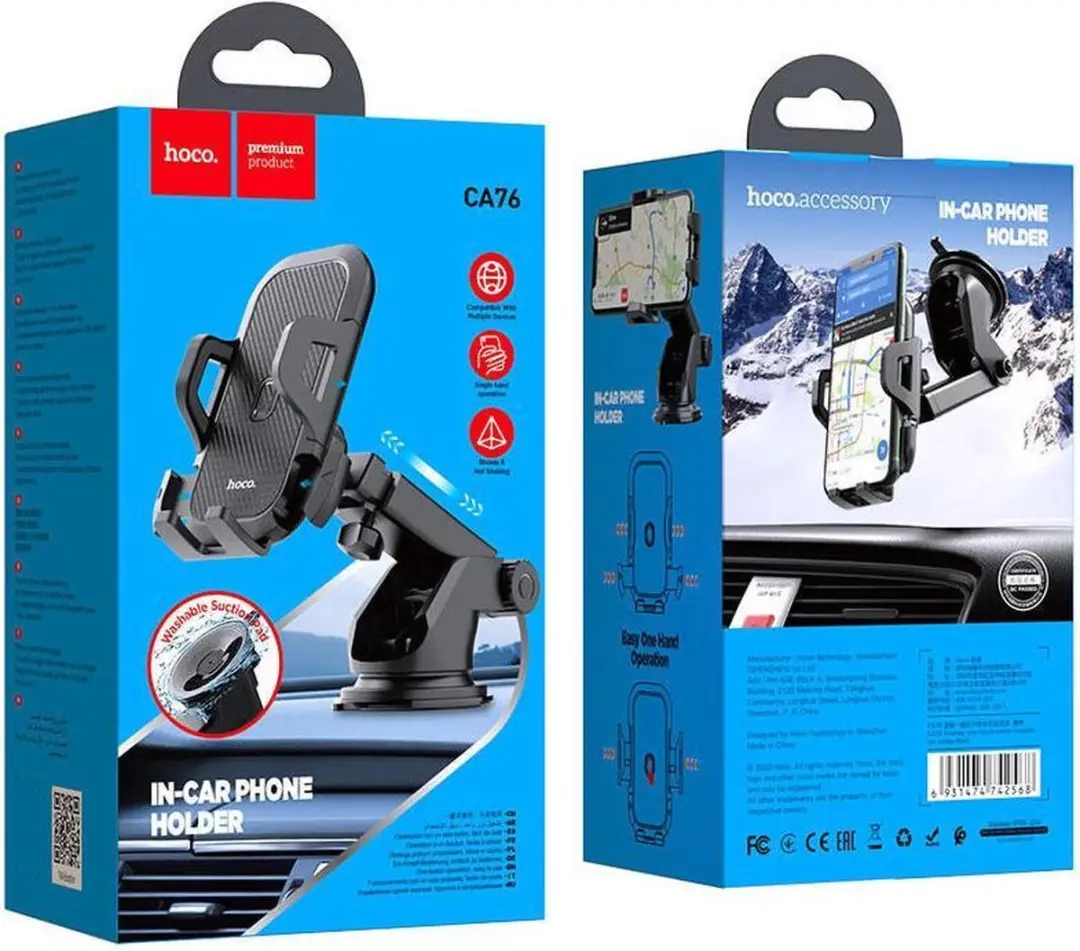 Hoco Telefoonhouder Auto 360° Verstelbaar - Zwart
