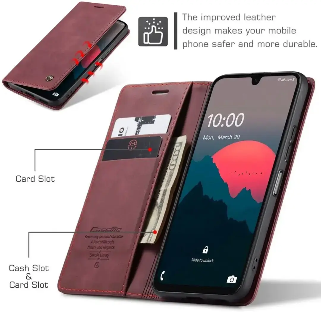 Caseme 013 Hoesje Samsung Galaxy A26 - Book Case Rood - afbeelding 6 van 6