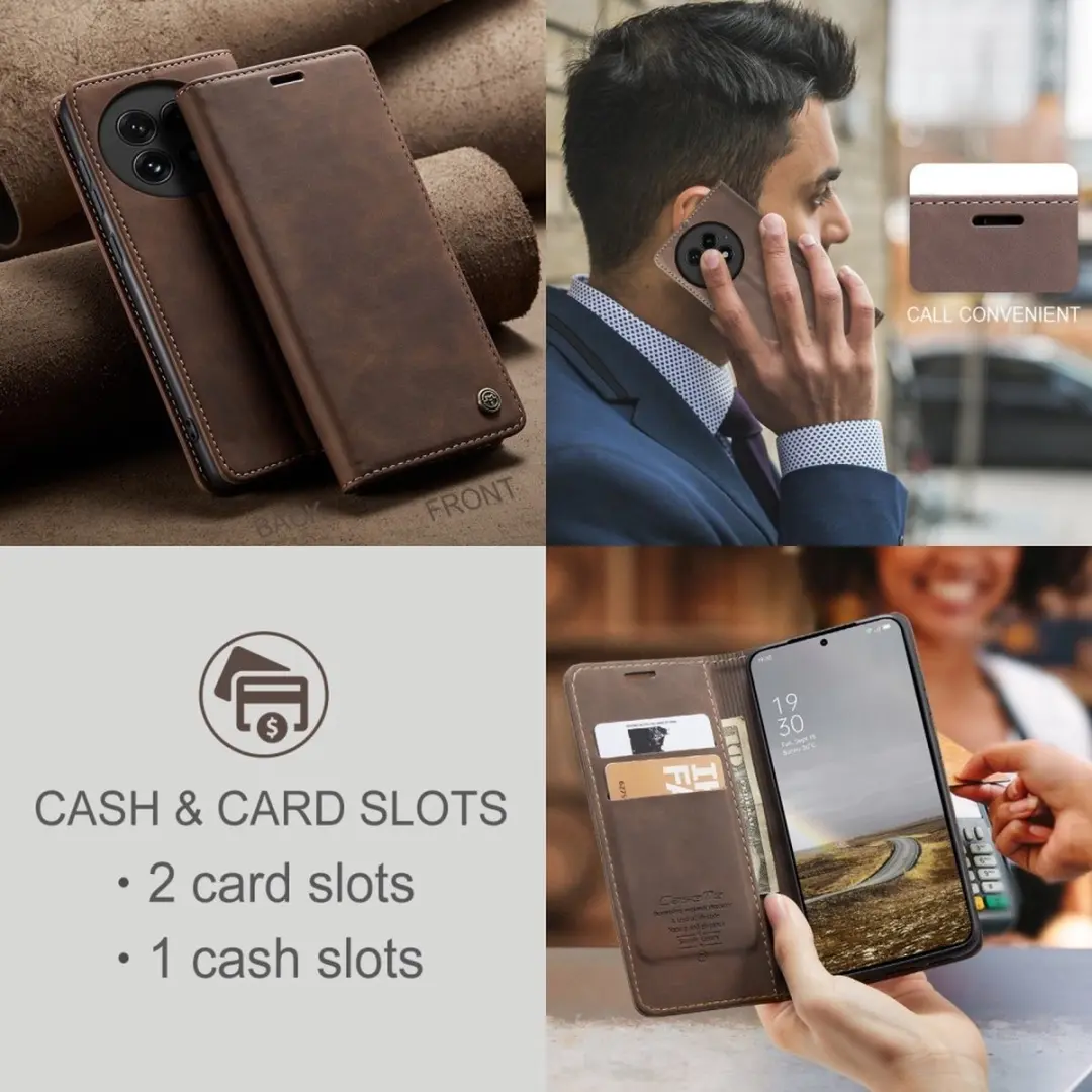 Caseme 013 Book Case OnePlus 13 Hoesje - Donkerbruin - afbeelding 6 van 6
