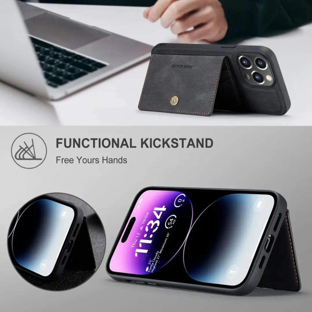 Caseme JH-01 Hoesje iPhone 15 Pro - 4 Pasjes Zwart