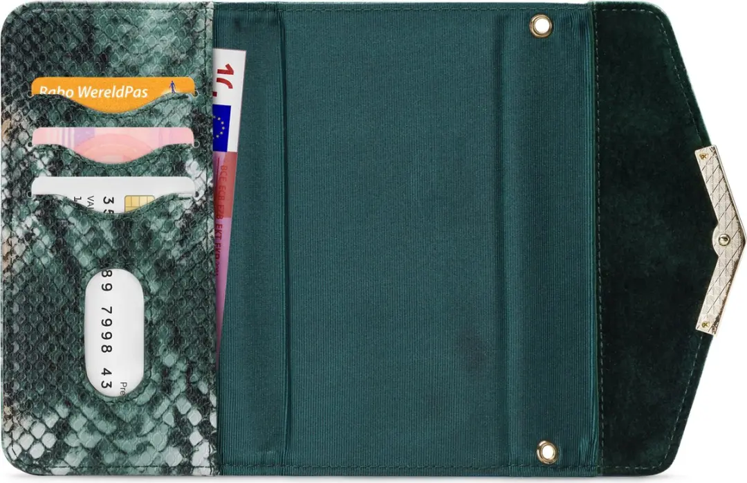Mobilize iPhone 11 Pro Hoesje Velvet Clutch Case - 4 Pasjes - Groen