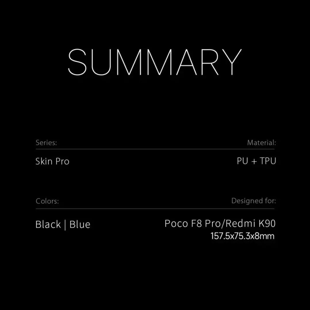 Dux Ducis Skin Pro Hoesje Xiaomi Poco F8 Pro - Zwart