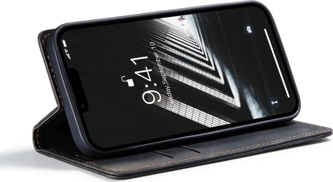 Caseme Retro Wallet Case CSM-39242 - iPhone 15 Plus - 2 Pasjes - Zwart