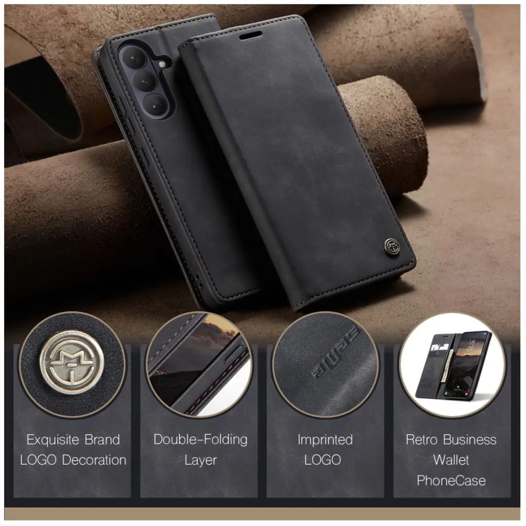 Caseme 013 Hoesje Samsung Galaxy S26 Plus - Book Case - 2 Pasjes - Zwart - afbeelding 6 van 6