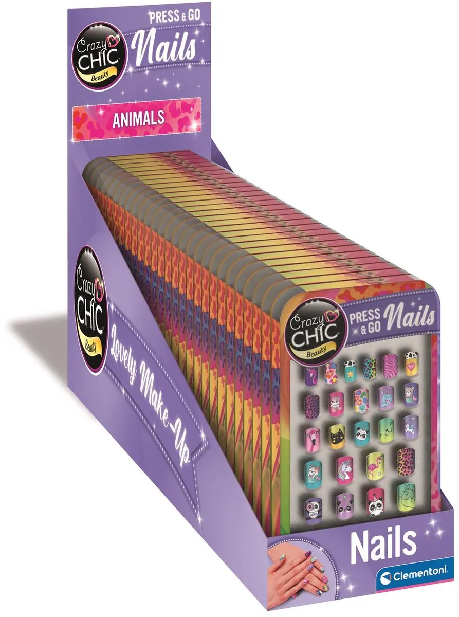 Clementoni Cazy Chic Press & Go Nails Animals - Kunstnagels