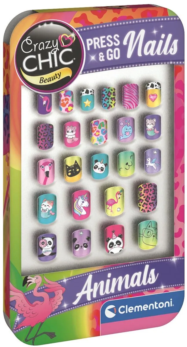 Clementoni Cazy Chic Press & Go Nails Animals - Kunstnagels