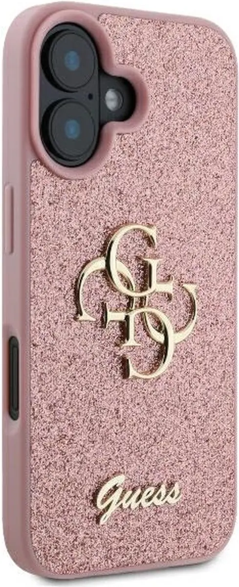Guess 4G Logo Glitter Back Case GUHCP16SHG4SGP - Roze