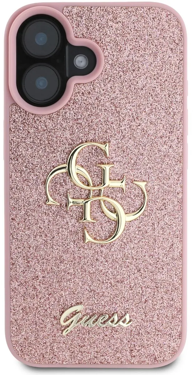 Guess 4G Logo Glitter Back Case GUHCP16SHG4SGP - Roze