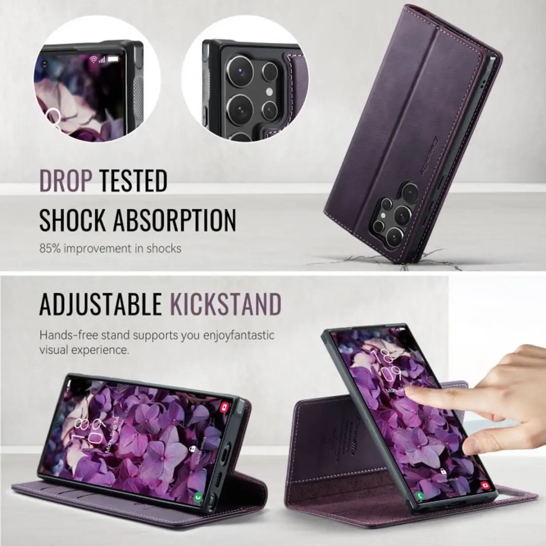 Caseme Luxe 2-in-1 Portemonneehoes Backcover Galaxy S24 Ultra - Paars