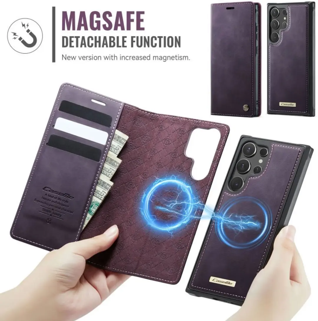 Caseme Luxe 2-in-1 Portemonneehoes Backcover Galaxy S24 Ultra - Paars