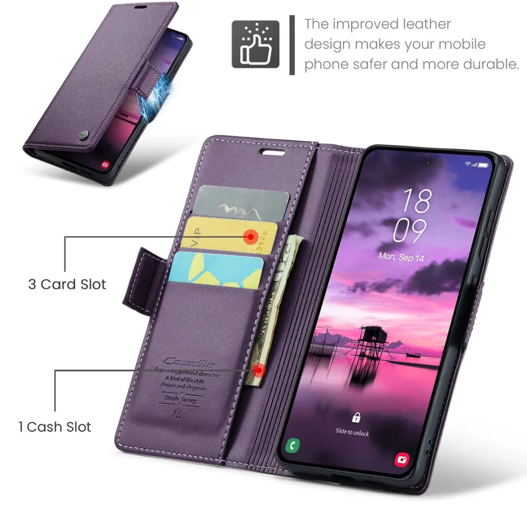 Caseme Wallet Case Samsung Galaxy S26 - Paars