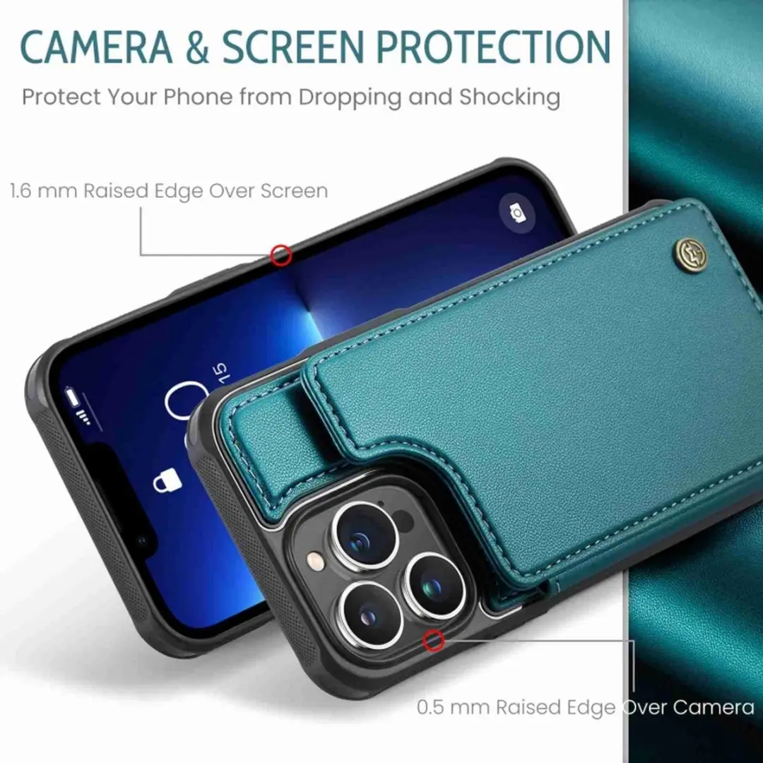 Caseme Portemonnee Backcover iPhone 16 Pro - Anti-RFID Groen