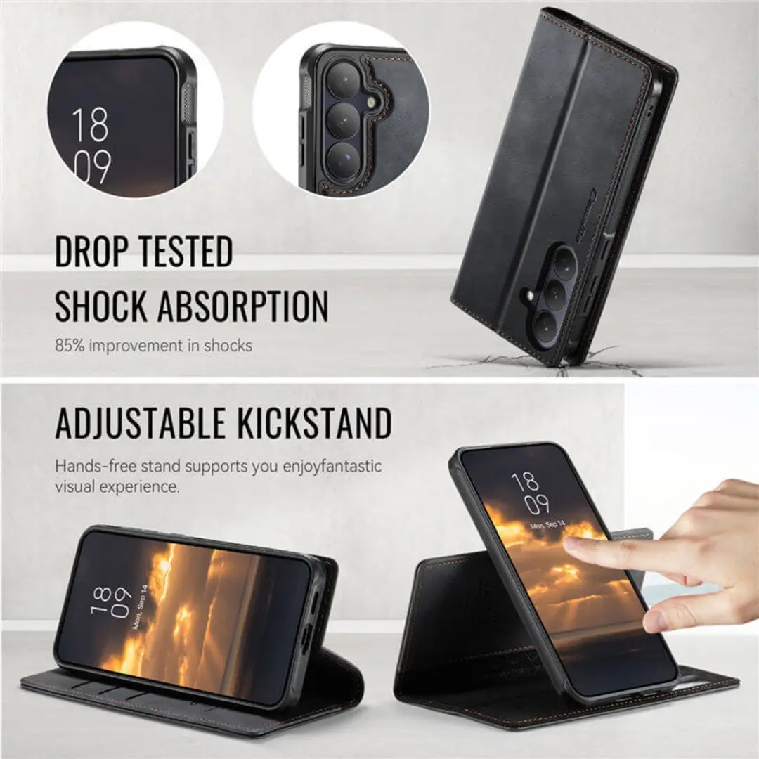 Caseme Luxe 2-in-1 Portemonneehoes Backcover Galaxy S26 - Zwart - afbeelding 6 van 6