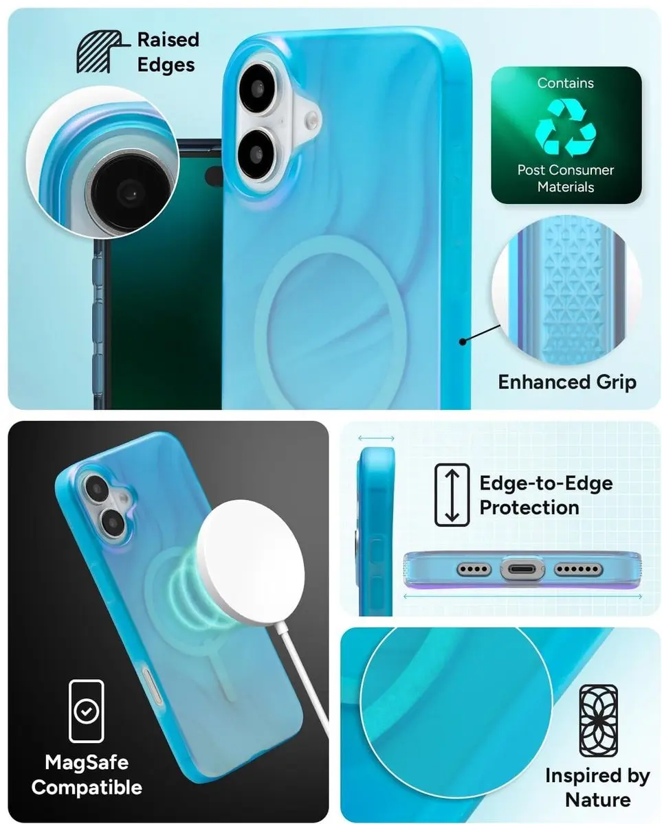 ZAGG Milan Snap Hoesje iPhone 16 Plus - Deep Aurora - 840390319432 - afbeelding 6 van 6