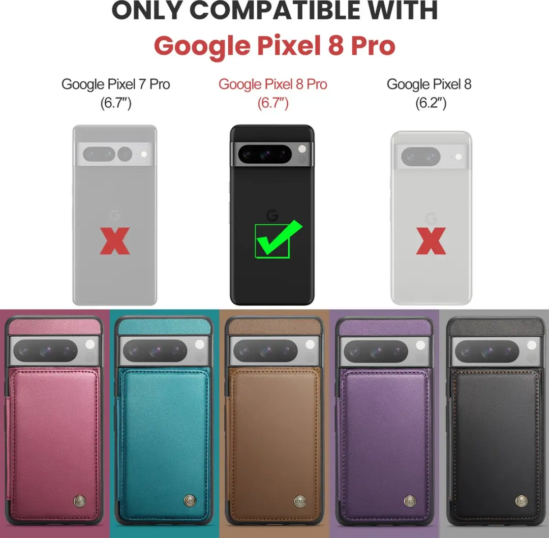 Caseme Portemonnee Backcover Pixel 8 Pro - Anti-RFID - 4 Pasjes - Zwart