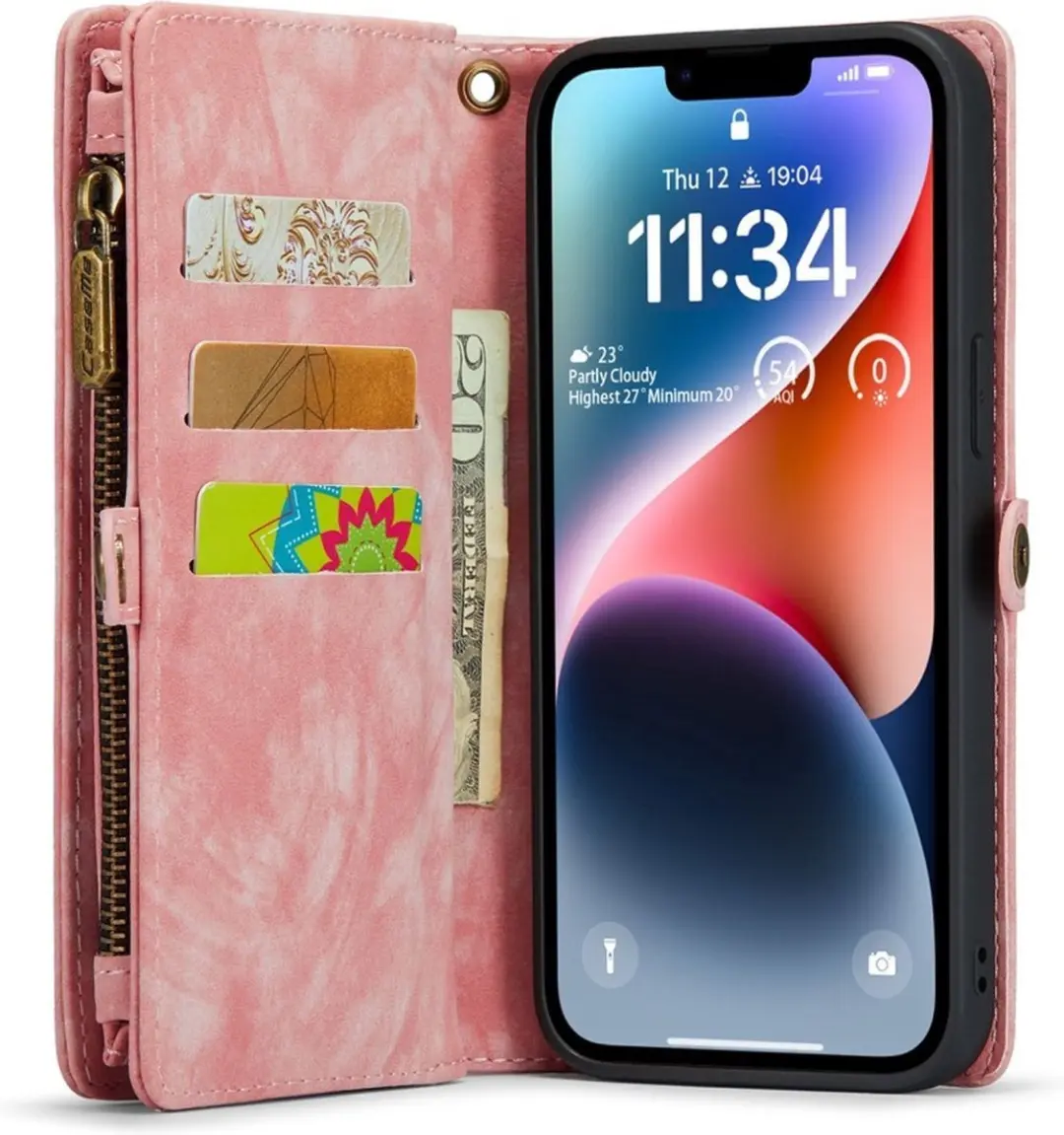 Caseme 008 iPhone 13 Hoesje - Book Case & Portemonnee Roze