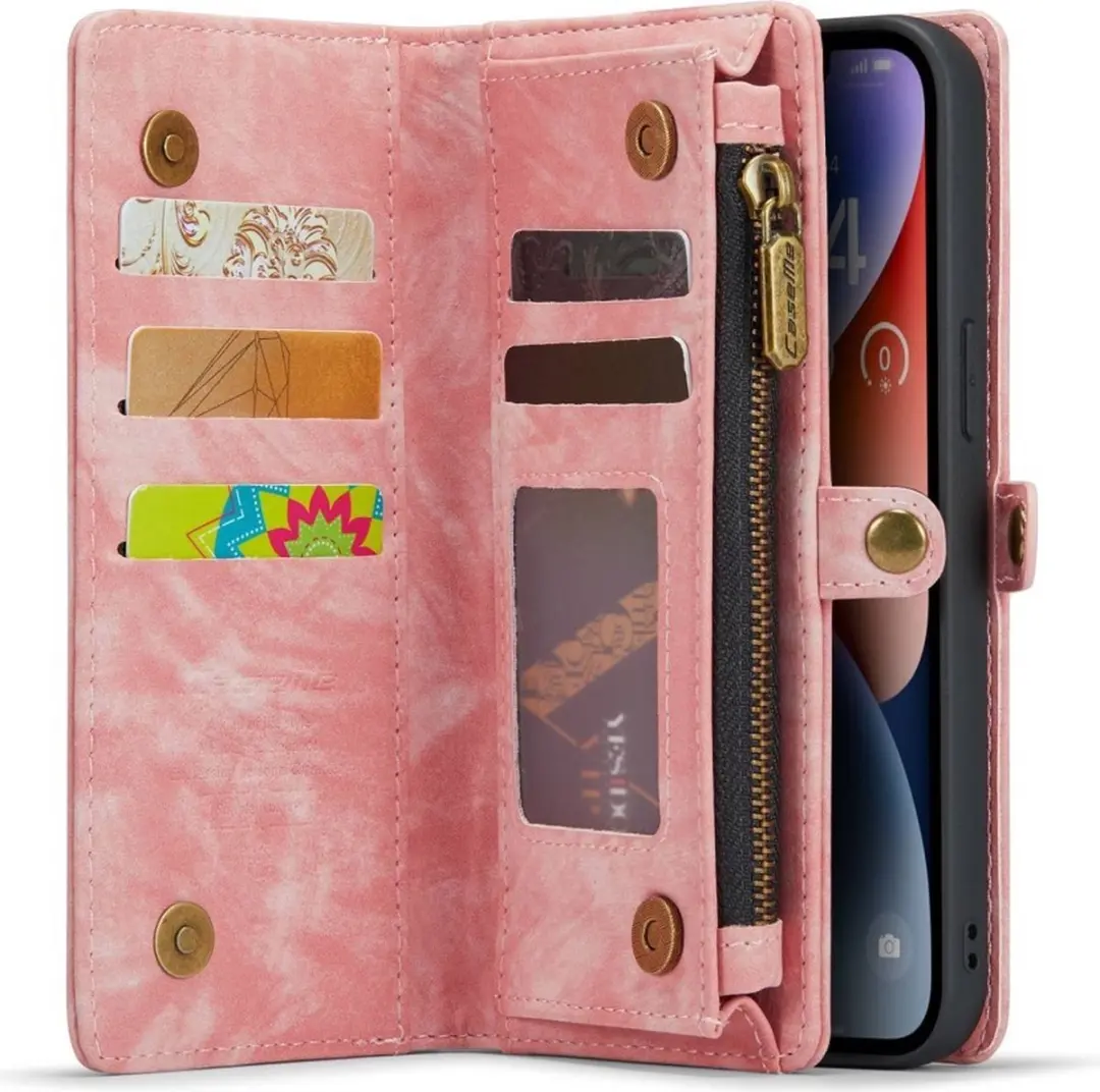 Caseme 008 iPhone 13 Hoesje - Book Case & Portemonnee Roze