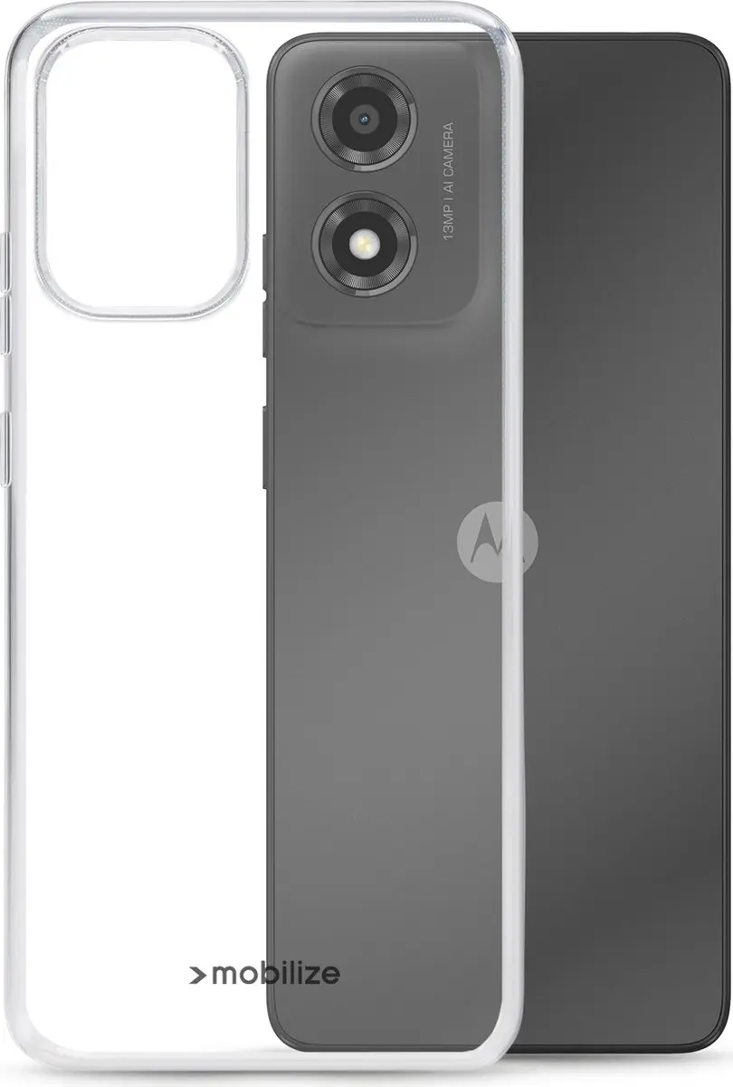 Mobilize Moto E14 Hoesje TPU - Transparant - 4 Pasjes