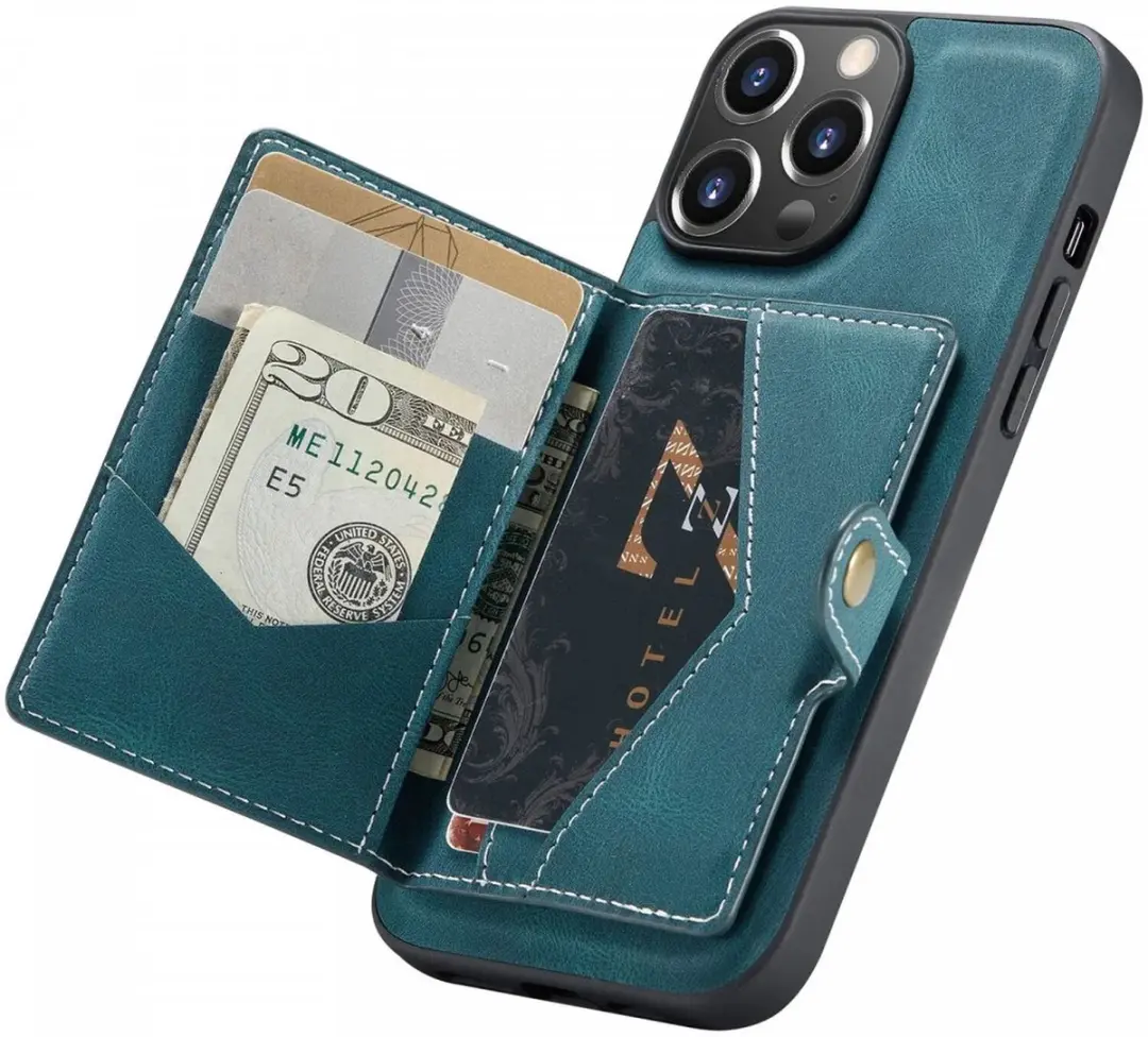 Caseme JH-01 Hoesje iPhone 13 - Magnetische Kaarthouder Blauw