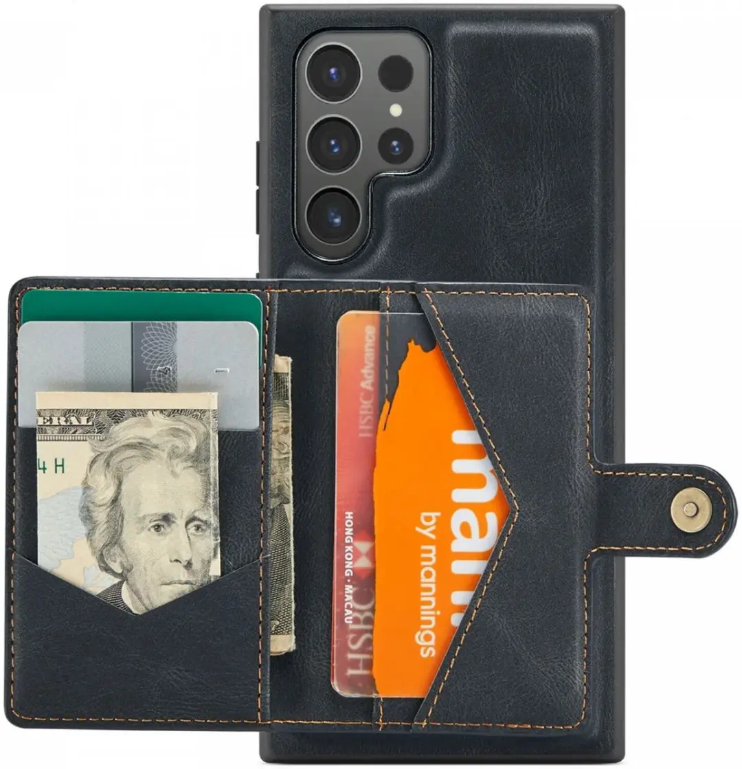 Caseme Hoesje Samsung Galaxy S24 Ultra JH-01 - Pasjeshouder Zwart