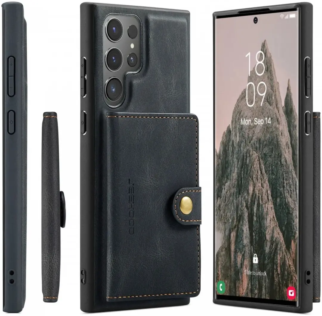 Caseme Hoesje Samsung Galaxy S24 Ultra JH-01 - Pasjeshouder Zwart