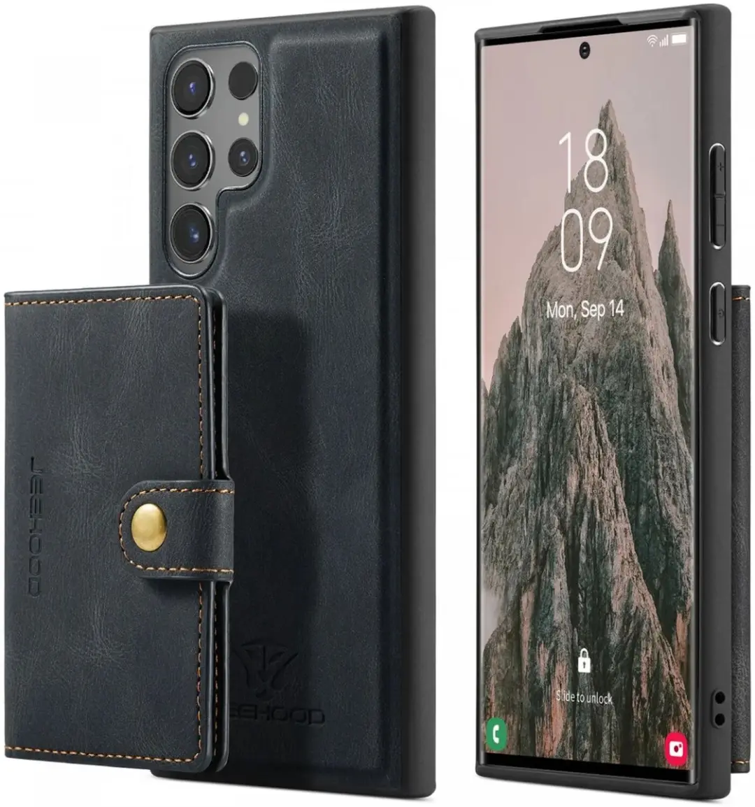 Caseme Hoesje Samsung Galaxy S24 Ultra JH-01 - Pasjeshouder Zwart