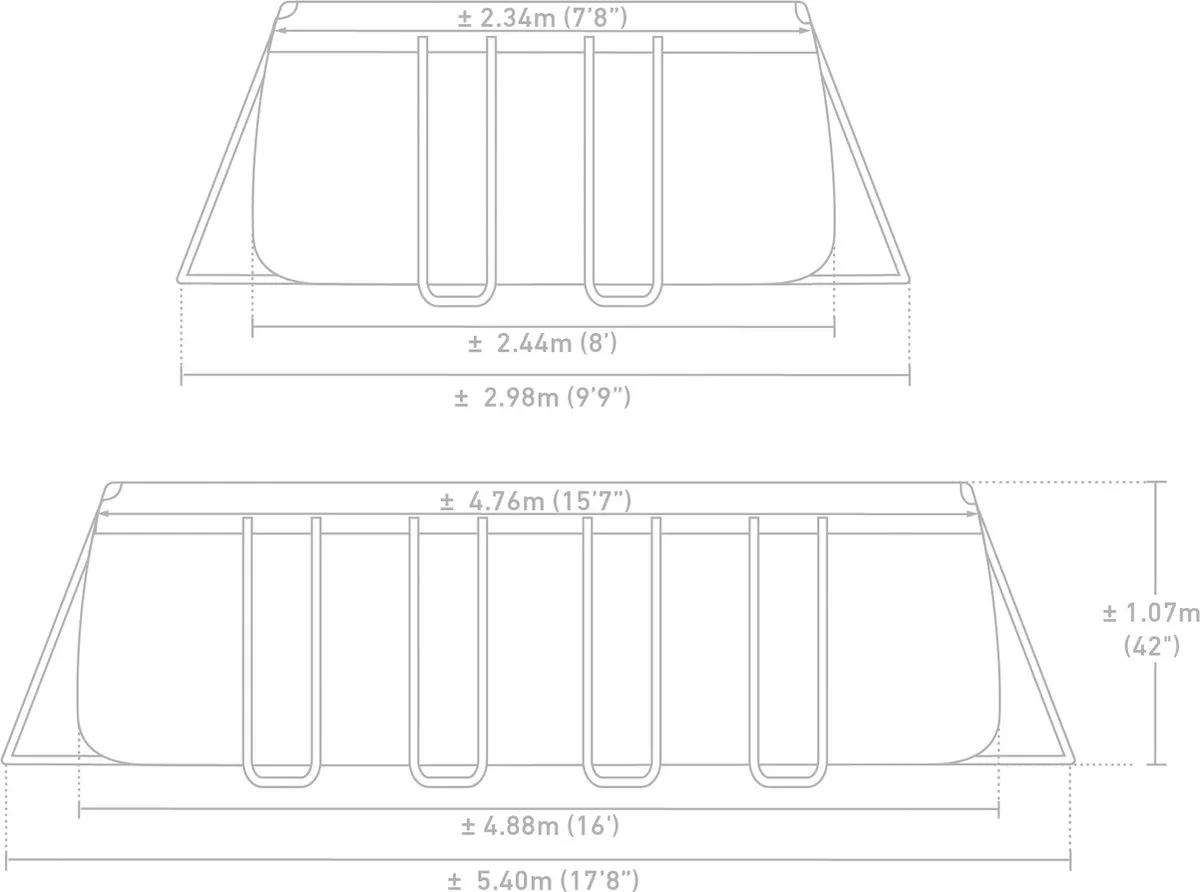 Intex Prism Frame 26792GN Opzetzwembad - 488x244x107cm - Lichtgrijs