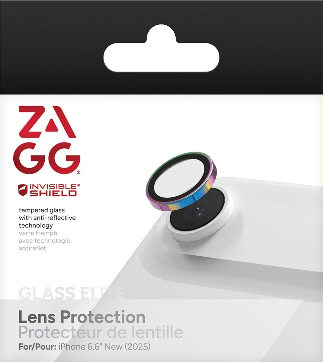 ZAGG Glass Elite Camera Rings iPhone Air - Tempered Glass - Chrome