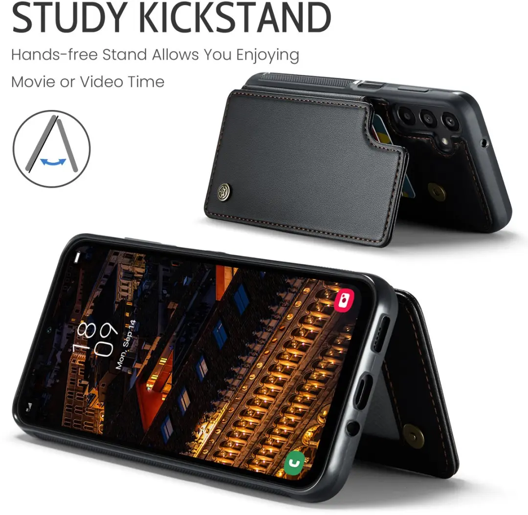 Caseme Luxe Portemonnee Backcover Galaxy A16 - 4 Pasjes - Zwart