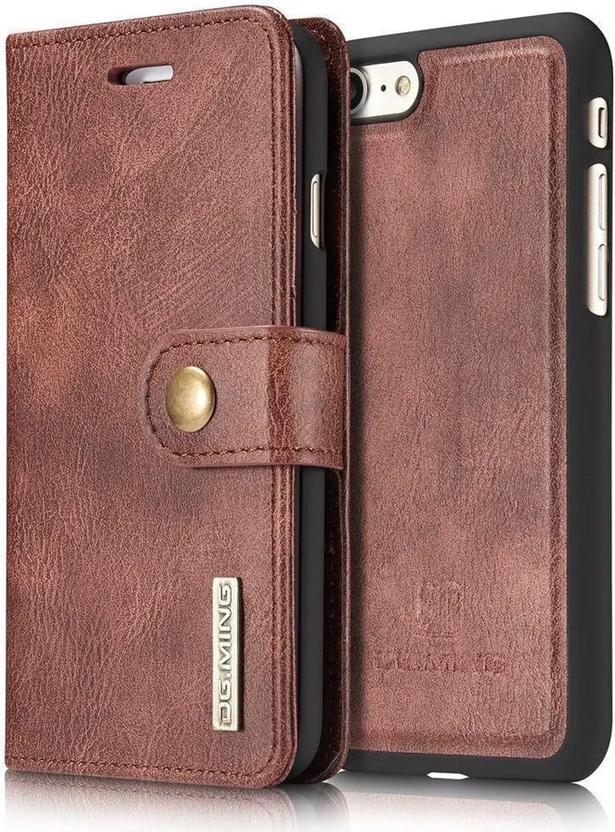 DG.MING Portemonnee Hoesje Echt Leer Rood - 3 Pasjes