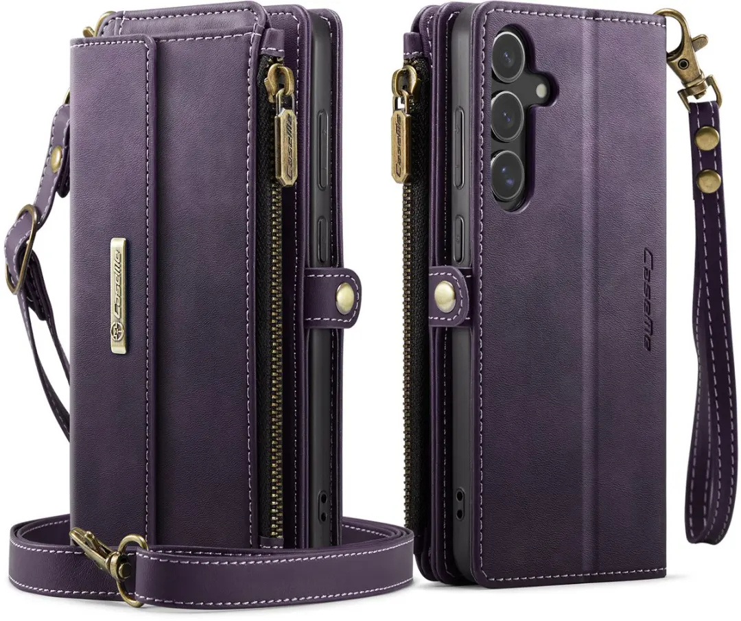 Caseme Samsung Galaxy S25 FE Hoesje Portemonnee - 9 Pasjes - Paars